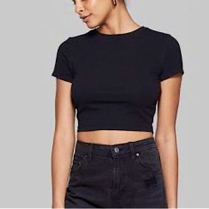 Simple black cropped tee